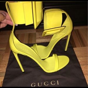 Yellow Gucci Victoire Heels
